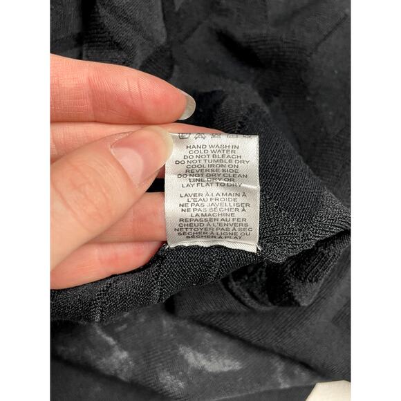 PARKER Lois Knit Flouncy Sweater Mini Dress Bell Sleeve LBD Black Size S $398 - Picture 8 of 12